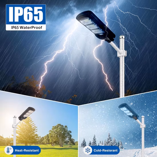 ABS-Kunststoff, IP65, wasserdicht, für den Außenbereich, 50 W, 100 W, 150 W, 200 W, 250 W, 300 W, integrierte All-in-One-LED-Solar-Straßenlaterne